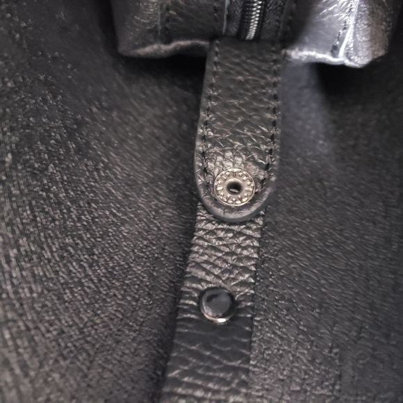 NWT! MAISON HERITAGE ELIS BLACK LEATHER TOTE BAG - Picture 10 of 13